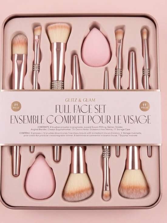Glitz & Glam Other - NWT Glitz & Glam Pink Bling 11 Piece Full Face Makeup Brush Set